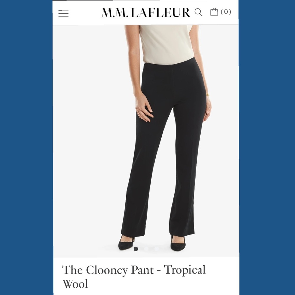 M.M. LaFleur Clooney Slacks in Black Tropical Wool Size 4